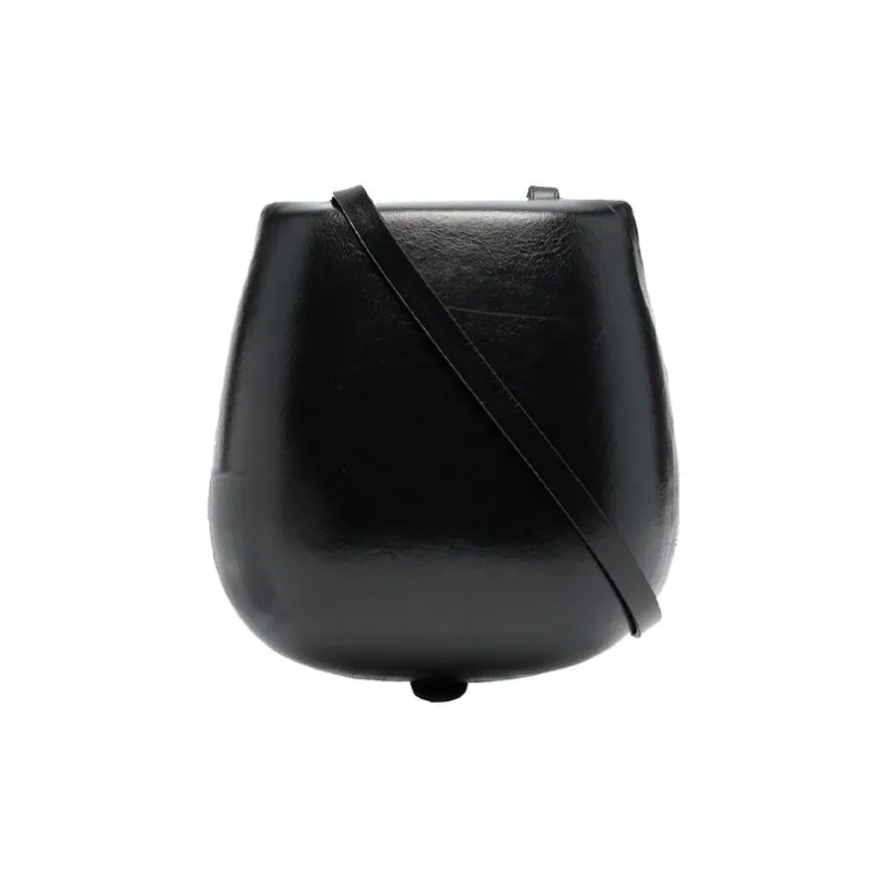 Lemaire Cow Leather Saddle Bag, Shoulder Bag, Crossbody Bag Regular Women's Black-0