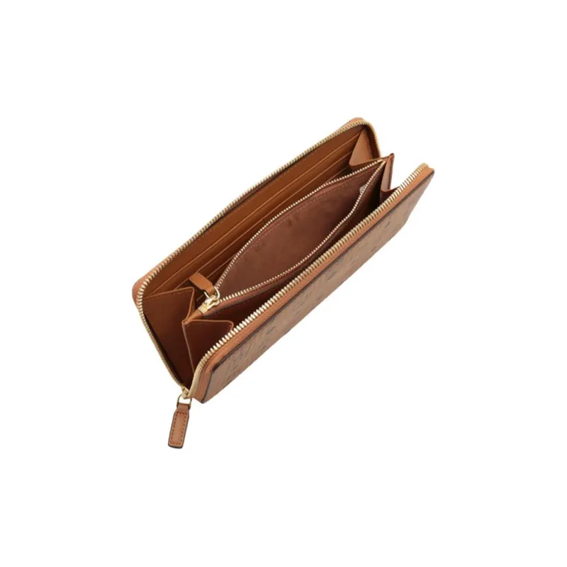 MCM Essential Visetos Origina Canvas Wallet Women's Brown Cognac-2