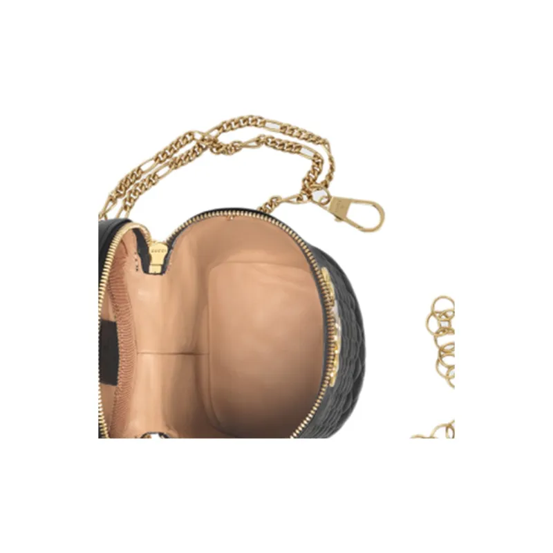 GUCCI Leather Cylinder Bag Clutch Crossbody Bag Shoulder Bag Regular Women's Black-4