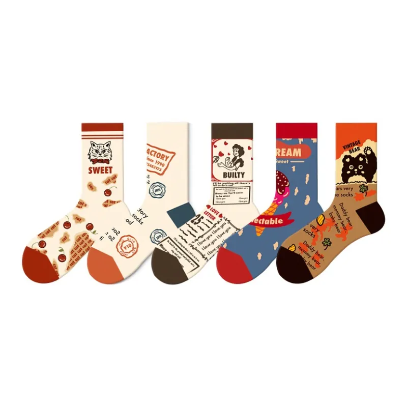 RUMEE FOR Mid Calf Socks Unisex 5 Pack-0