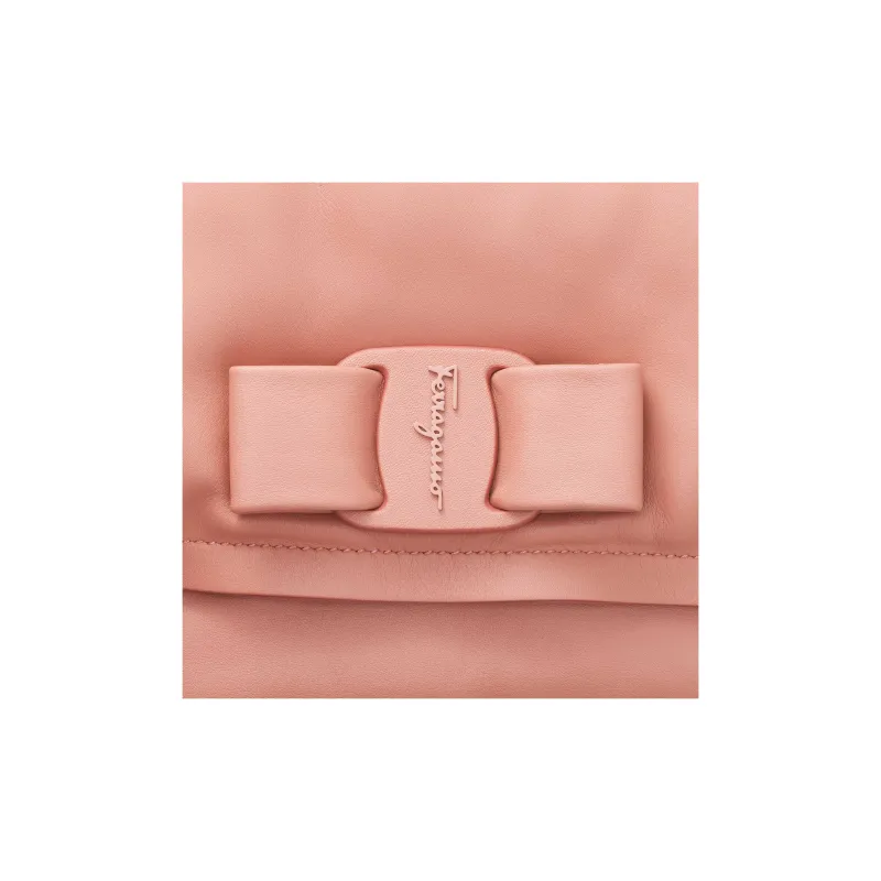 FERRAGAMO Viva Cow Leather Pillow Bag, Crossbody Bag, Shoulder Bag Women's Dark Pink-4