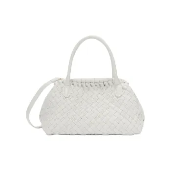 Furla Nappa Leather Boston Bag Shoulder Bag Crossbody Bag Handbag Large Size Women's Cotton Candy White