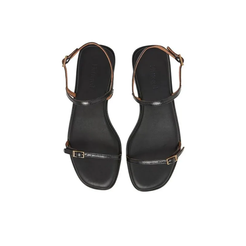 FLATTERED Strap Sandals 1cm Women's Black-3
