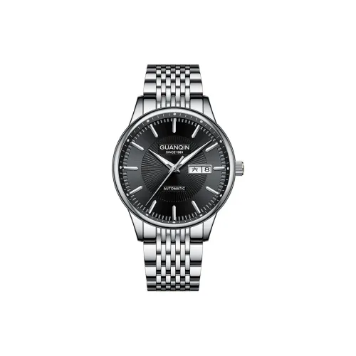 GUANQIN GJ16266 Automatic Mechanical Movement Stainless Steel Watchband Watch Men's Watches White Dial