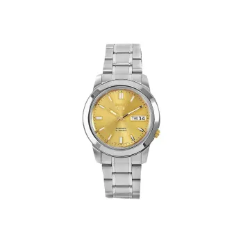 SEIKO Automatic Mechanical Movement Stainless Steel Strap Watch Unisex Gold Dial