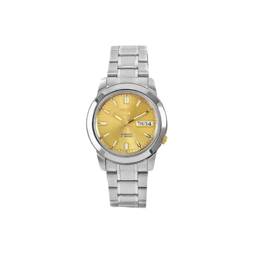 SEIKO Automatic Mechanical Movement Stainless Steel Strap Watch Unisex Gold Dial