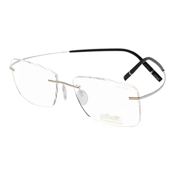 SILHOUETTE 23K Gold Plating Irregular Shape Eyeglass Frames Unisex Gold-0
