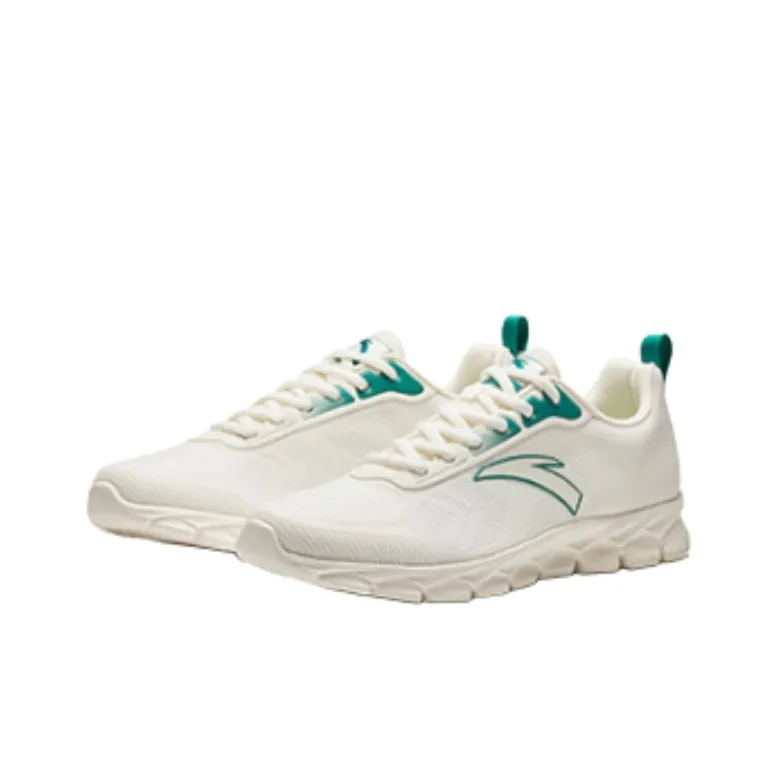 Anta Shock Absorbers With Slip Resistant Features Low Top Running Shoes Men's White Green-2