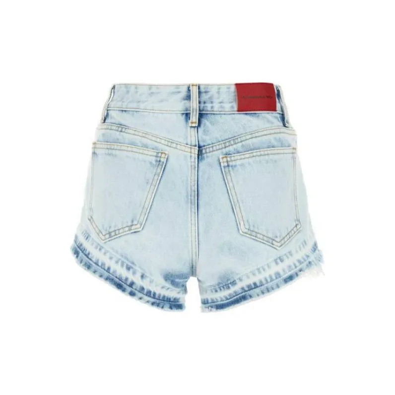 Alessandra Rich Studded Denim Shorts-1