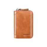 Apricot Yellow (Top Grain Cow Leather) 12 Card Slot (Anti-Skimming)
