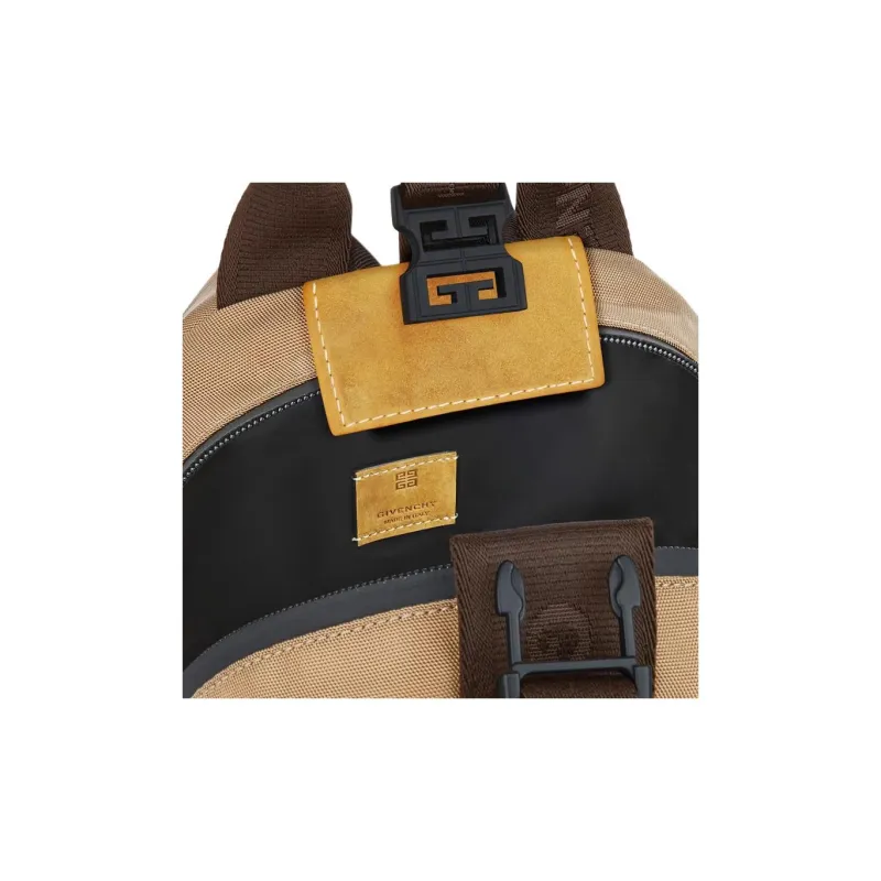 GIVENCHY Polyamide With Calfskin Backpack Small Size Men's Brown-3