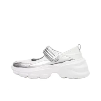 ZARA Low-Top Casual Shoes Women's Silver White