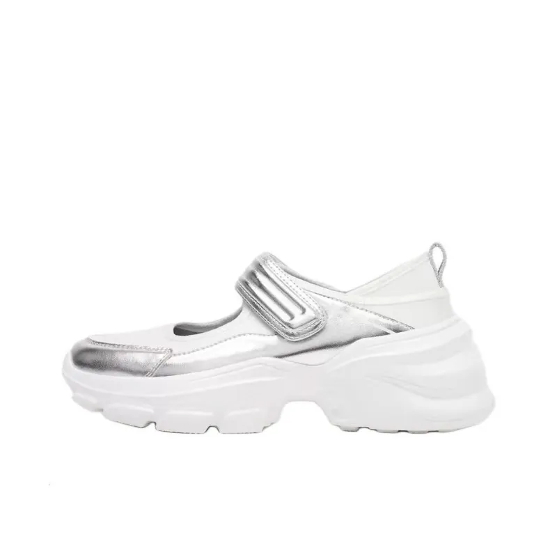 ZARA Low-Top Casual Shoes Women's Silver White-0