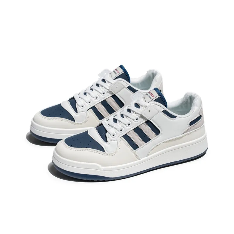 Meiretu Slip Resistant Low Top Skateboard Shoes Men's Blue-2