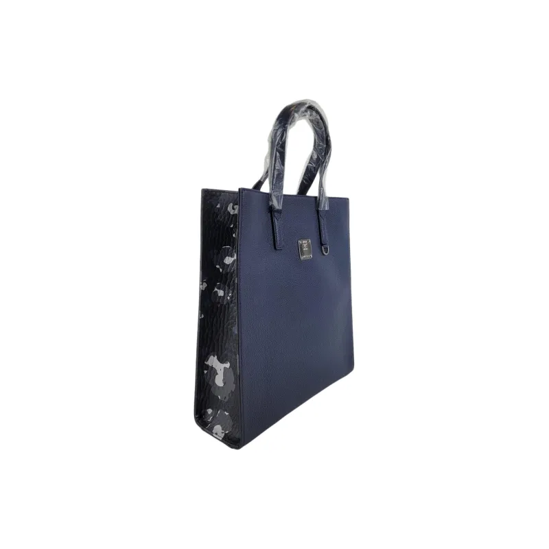 MCM Leather Tote Bag, Shopping Bag, Handbag, Shoulder Bag, Crossbody Bag Medium Size Women's Dark Blue-1