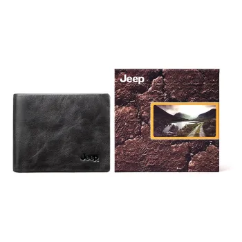 Jeep Cow Leather Wallet Regular Men's Gray