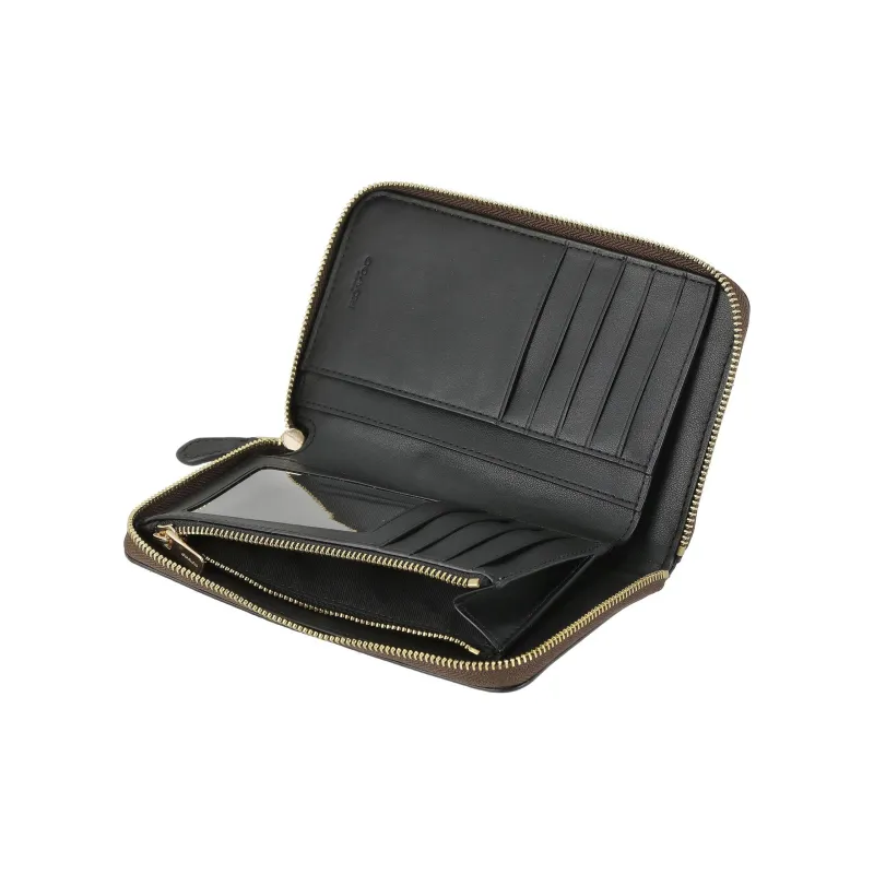 COACH Zip Around Canvas Handheld Card Holder Wallet Medium Size Women's Brown-4