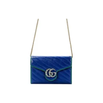 GUCCI GG Marmont Quilted Leather Wallet, Crossbody Bag, Shoulder Bag Women's