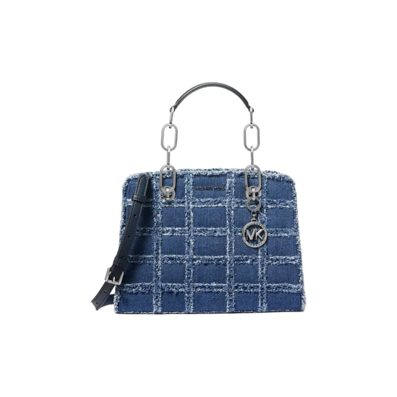 MICHAEL KORS Cynthia Fabric Shoulder Bag, Crossbody Bag, Handbag Trumpets Women's Denim Blue-0