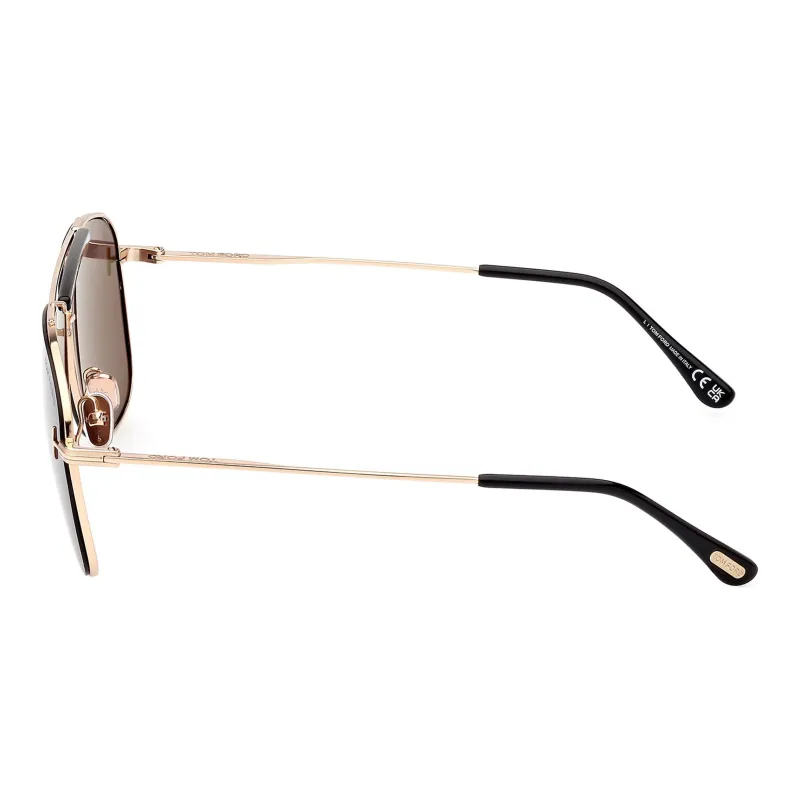 TOM FORD Metal Aviator Sunglasses Unisex Gold-2