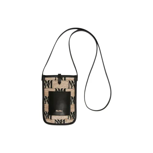 MaxMara Polyamide Blended With Cotton Cell Phone Pouch Women's Black & Umber