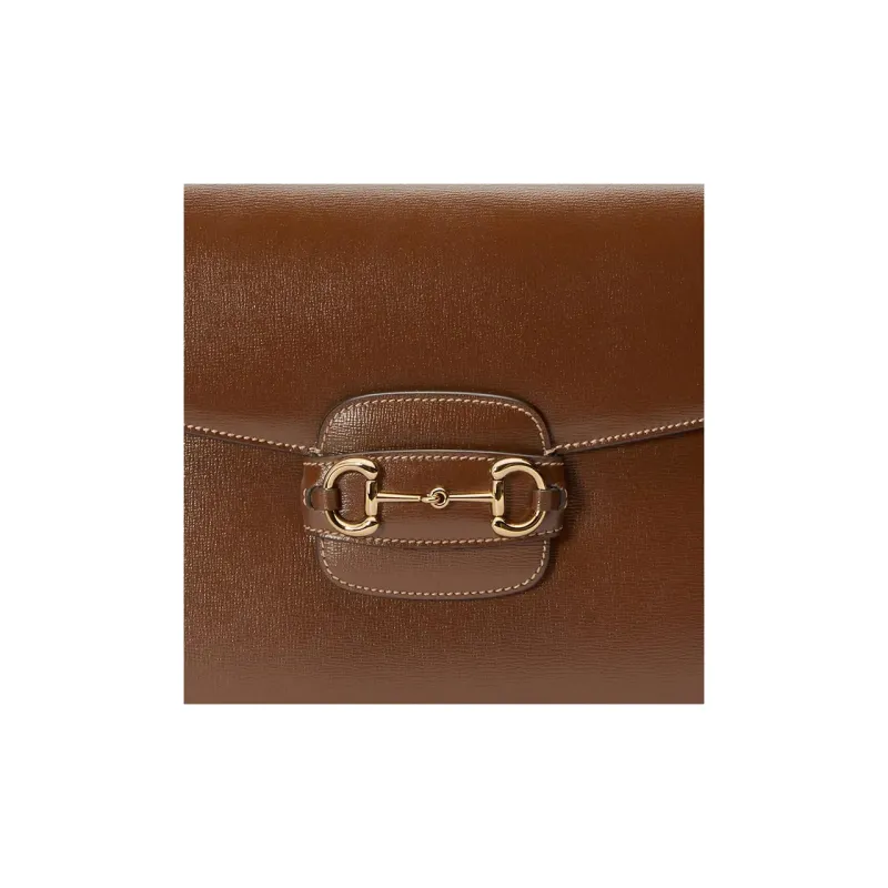 GUCCI Horsebit 1955 Leather Messenger Bag, Crossbody Bag, Shoulder Bag Men's Brown-7