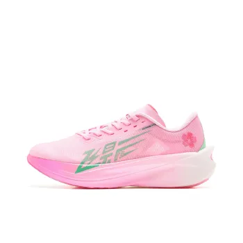 QIAODAN Flying Shadow PB4.0 Cushioning, Wear Resistant Low Top Running Shoes Men's Cherry Blossom Pink Aurora Green