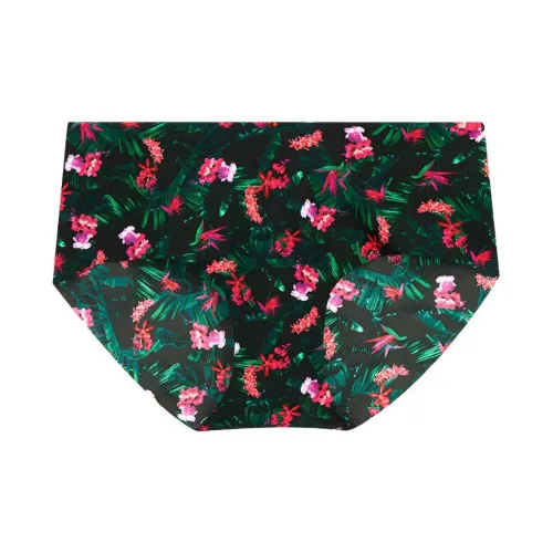 Victoria's Secret Underpants Women's 1 Pack Black With Leaf Floral