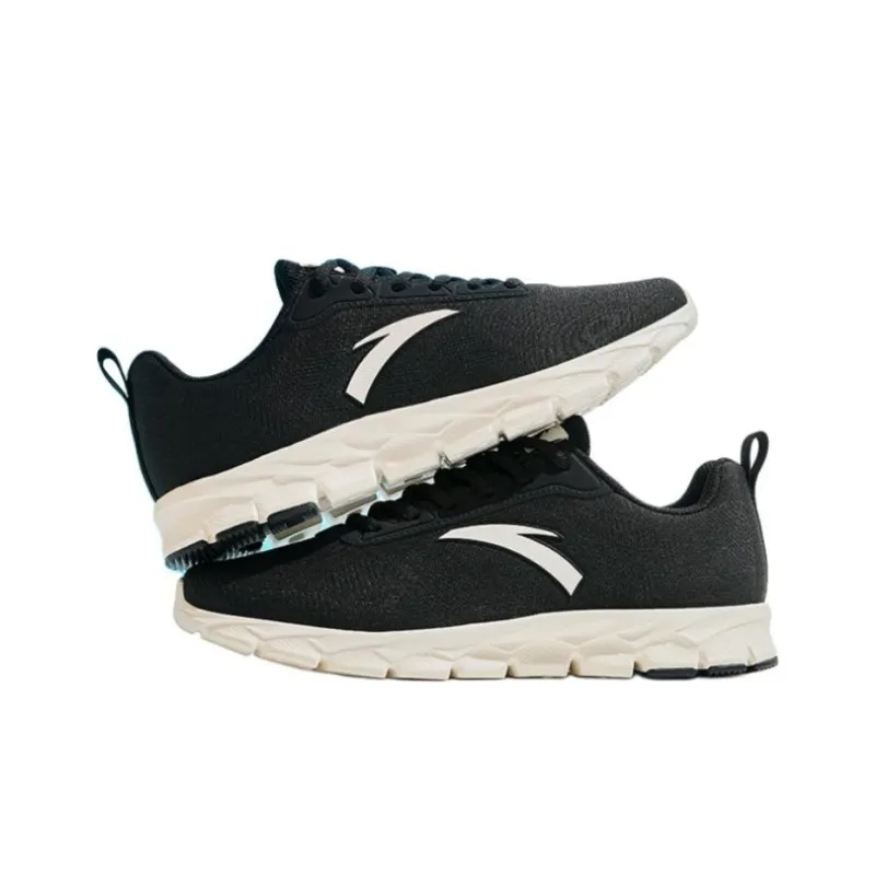 Anta Cushioning Slip Resistant Low Top Running Shoes Men's Black White-3