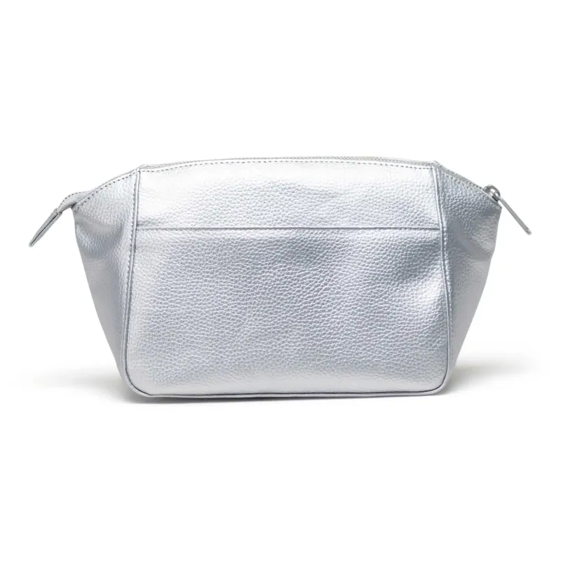 Herschel Pure Vegan Leather Makeup Bag Unisex Silver Metallic-2