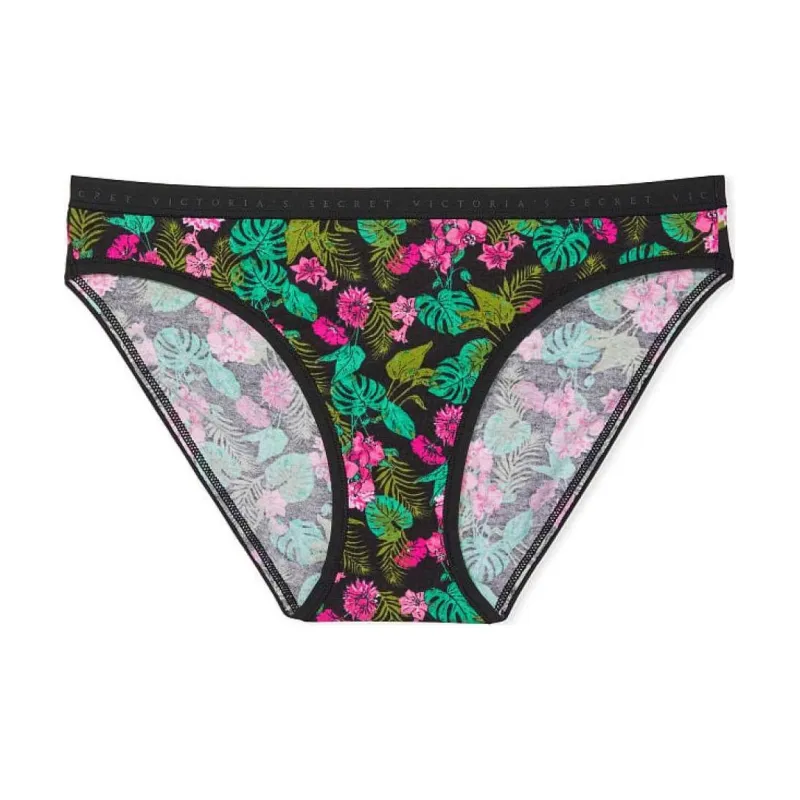 VICTORIA'S SECRET Underpants Women's 1 Pack Black Green Oasis Print-0