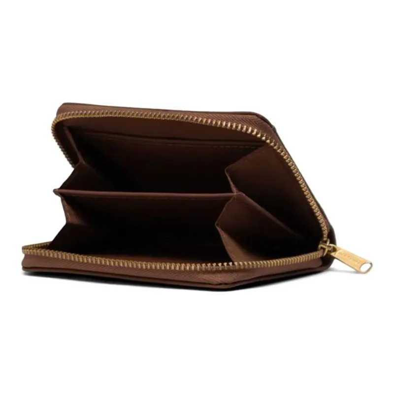 Herschel Litchi Grain Artificial Leather Wallet Unisex Saddle Brown-2