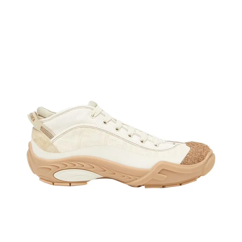 FENDI Monogrammed Panel Lace Up Sneakers-1