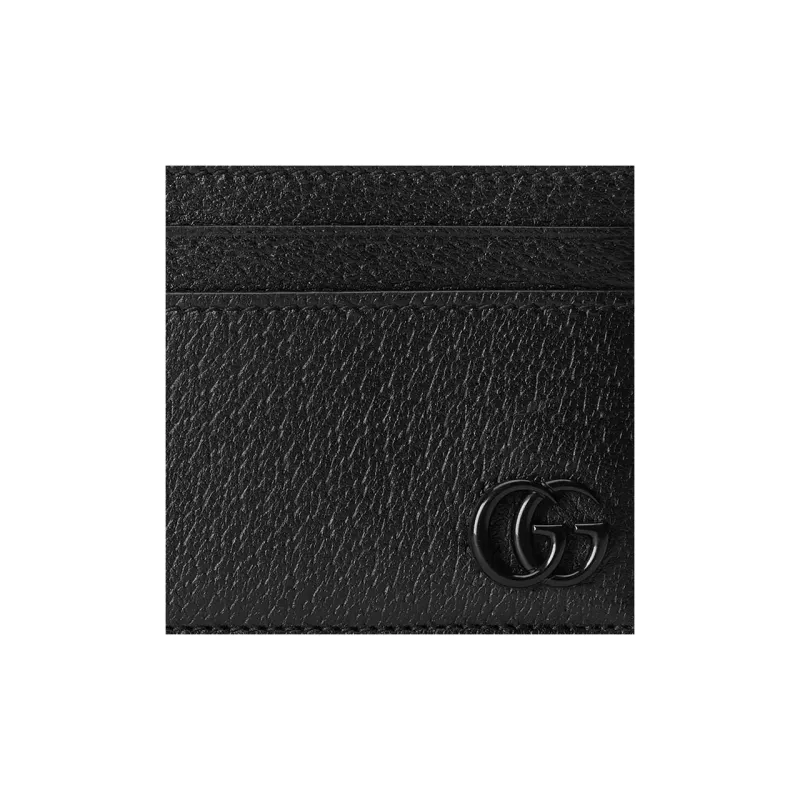 GUCCI GG Marmont Leather Card Holder Men's Black-4