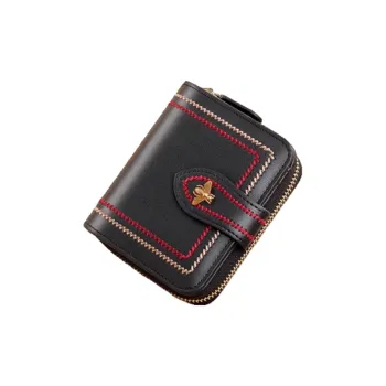 Banyanu Cow Leather Wallets Card Holders Regular Women's Burgundy/Black/Green