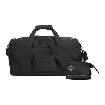 LOHAS Travel Polyester PU Water Resistant Wear Resistant Twill Gym Bag Large Size Unisex Black
