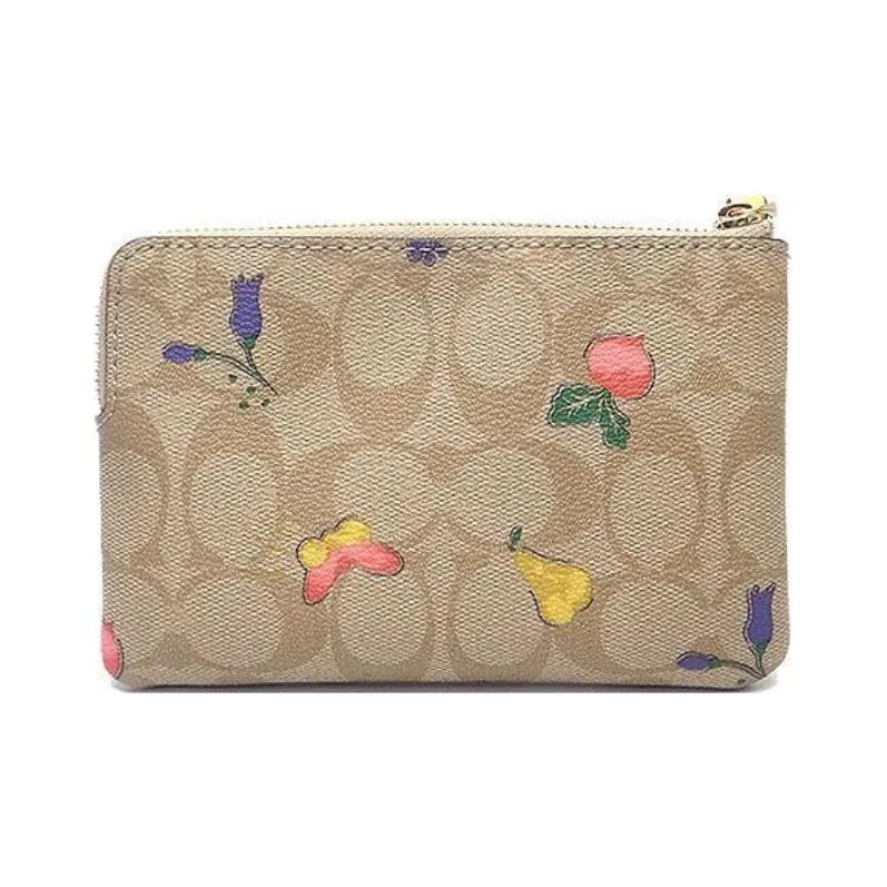COACH PVC Clutch Small Size Women's Bright Khaki/Vintage Yellow Monogram-3