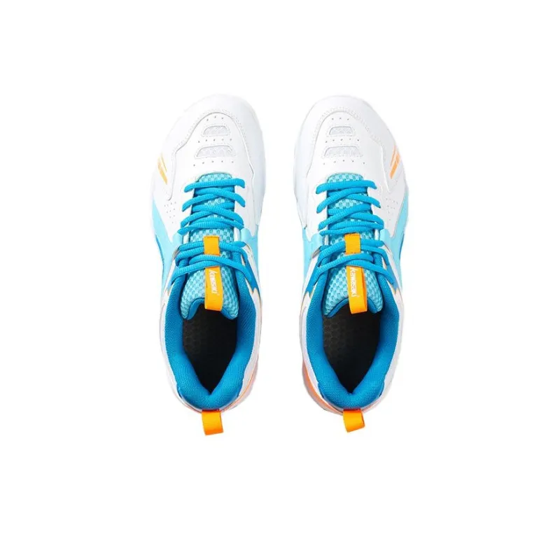 Kawasaki Cushioning Wear Resistant Low Top Badminton Shoes Unisex White Blue Orange-2