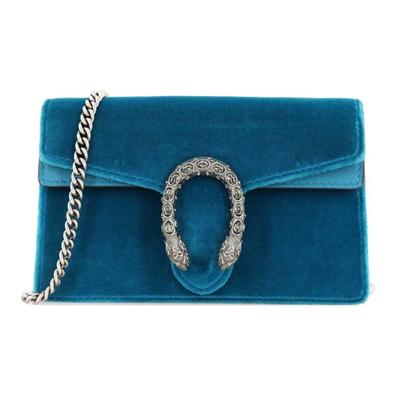 GUCCI Dionysus Velvet Shoulder Bag, Crossbody Bag Extra Mini Women's Peacock Green-1