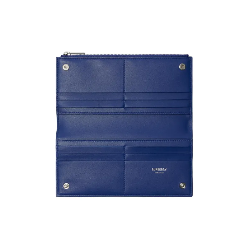 Burberry PU Polyurethane Wallet Men's Blue-2