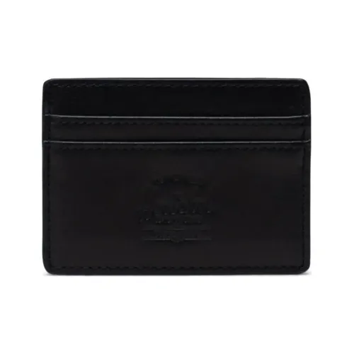 Herschel Leather Card Holder Wallet Unisex Black