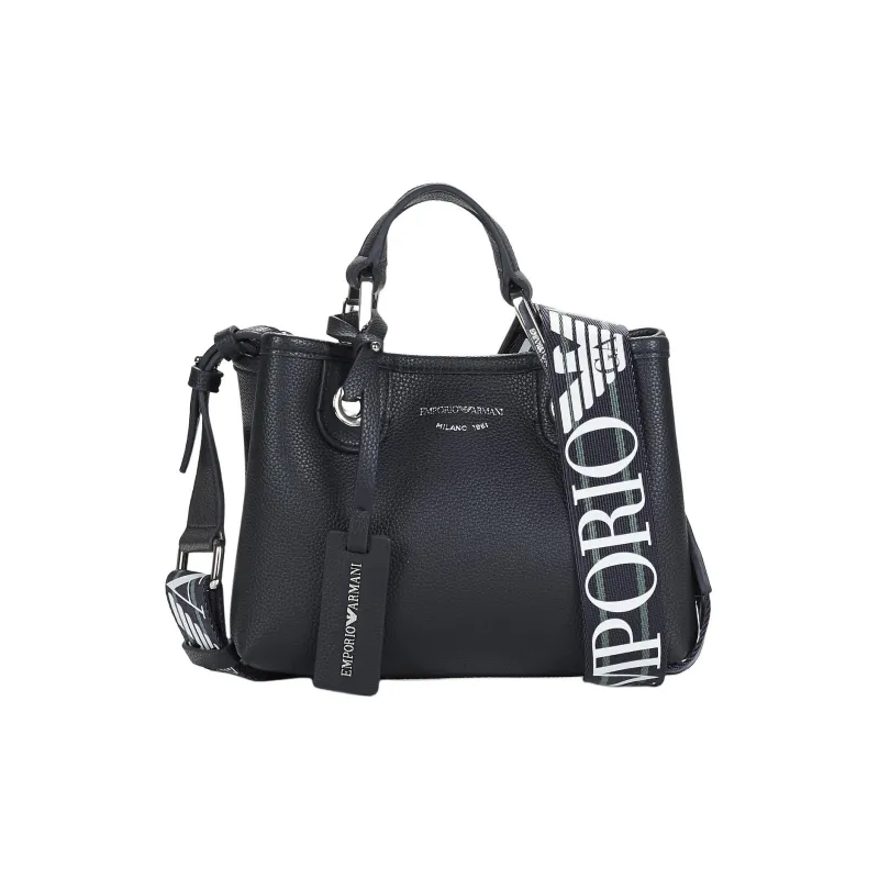 EMPORIO ARMANI Calfskin Leather Polyurethane Shoulder Bag Crossbody Bag Handbags Mini Women's Black-3