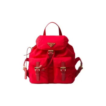 PRADA Re Edition Fabric Backpack Small Size Women's Red