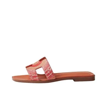HERMES Oran Slide Slippers Women's Red Orange