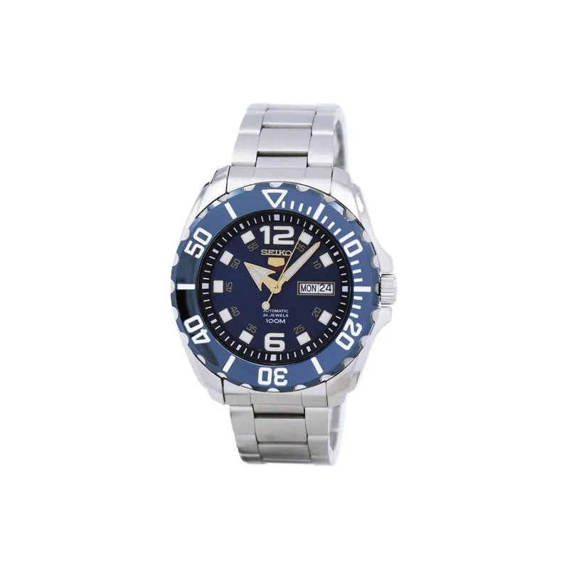 SEIKO Automatic Mechanical Movement Stainless Steel Strap Watch Unisex Blue Dial-0