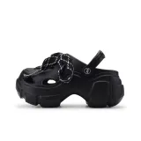 2314-1 Black Black Shoelace Clogs