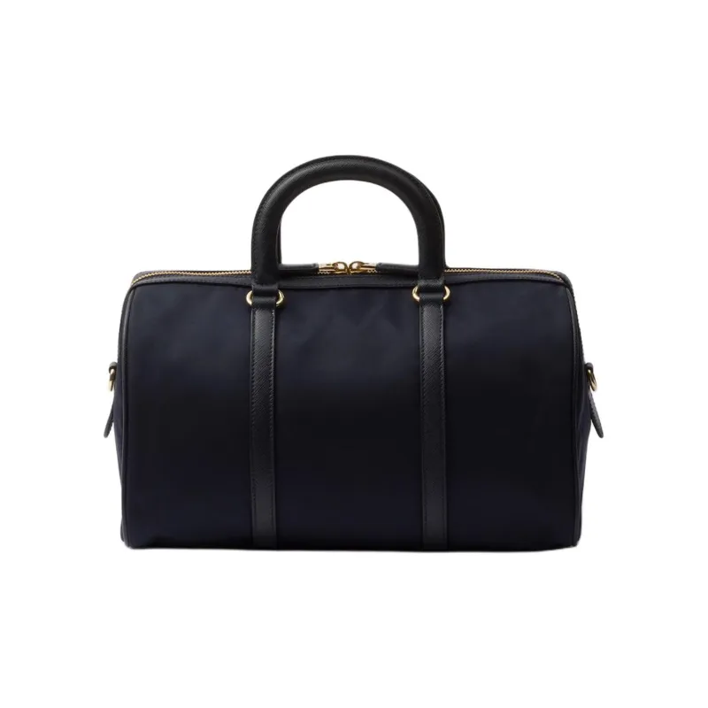 PRADA Re-Edition Fabric With Leather Shoulder Bag Crossbody Bag Handbag Medium Size Women's Navy-3