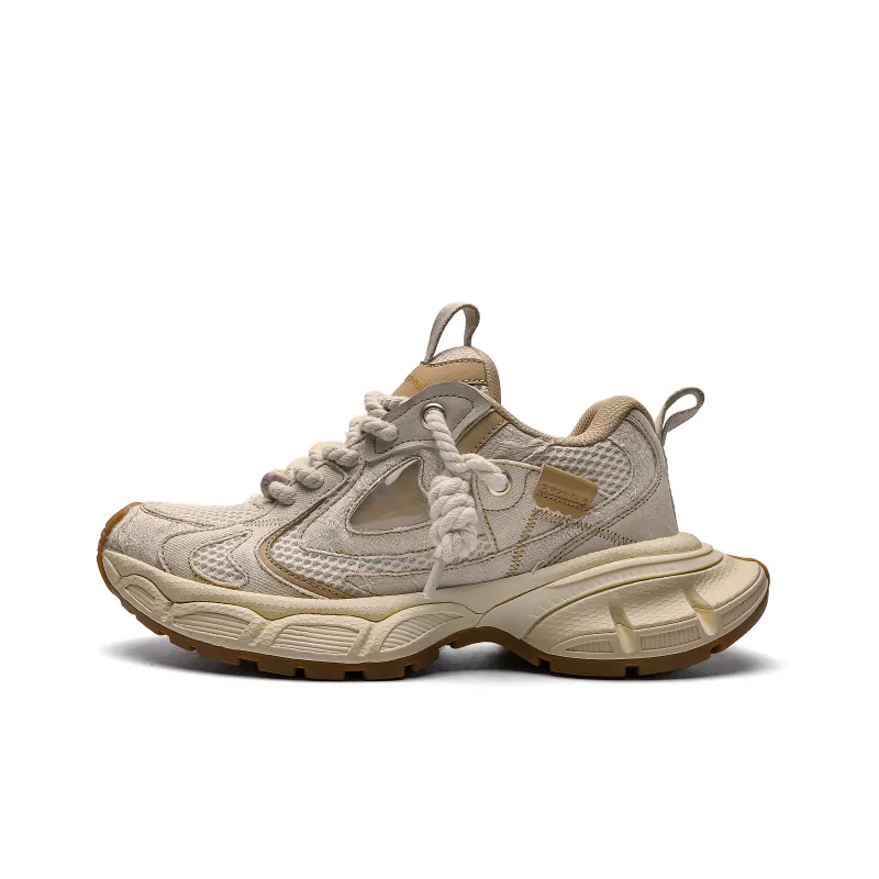 HeeDimensional Cushioning Anti Slip And Wear Resistant Coverage Height Increasing Low Top Chunky Sneakers Unisex-0
