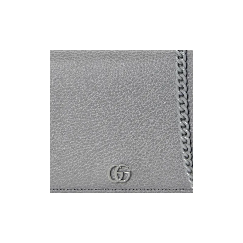GUCCI GG Marmont Leather Chain Bag Shoulder Bag Crossbody Bag Mini Women's Dark Gray-6
