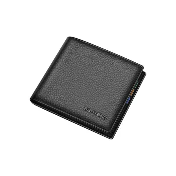 Banyanu Cow Leather Wallet Card Holder Money Clip Regular Men's Black/Coffee